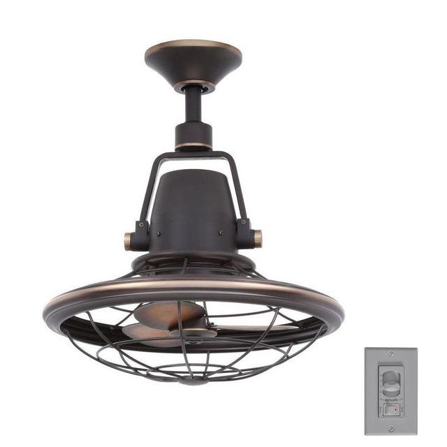 Bentley II 18 in. Indoor/Outdoor Tarnished Bronze Oscillating Ceiling Fan with Wall Control-AL14-TB - The Home Depot