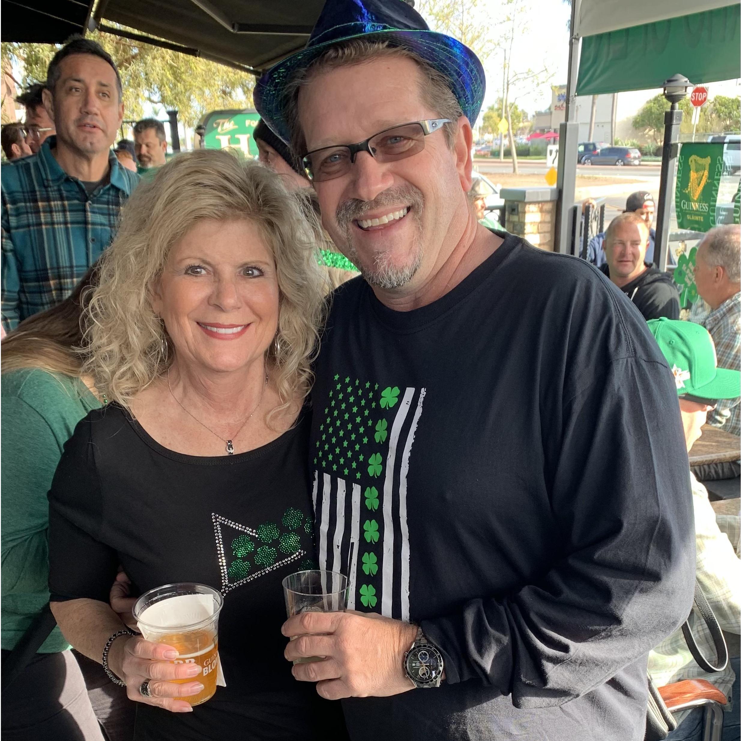 St. Patrick's Day spirit in honor of our Irish heritage! Harp Inn in Costa Mesa California.