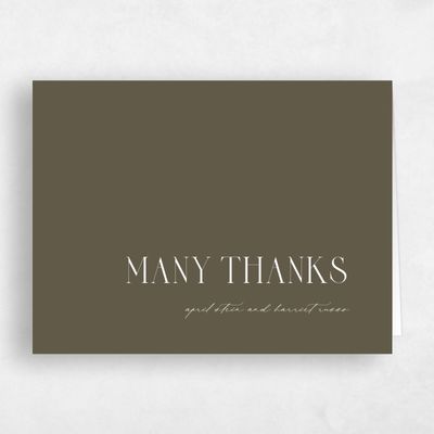 Dark Khaki, Green Wedding Thank You - Andes Landscape