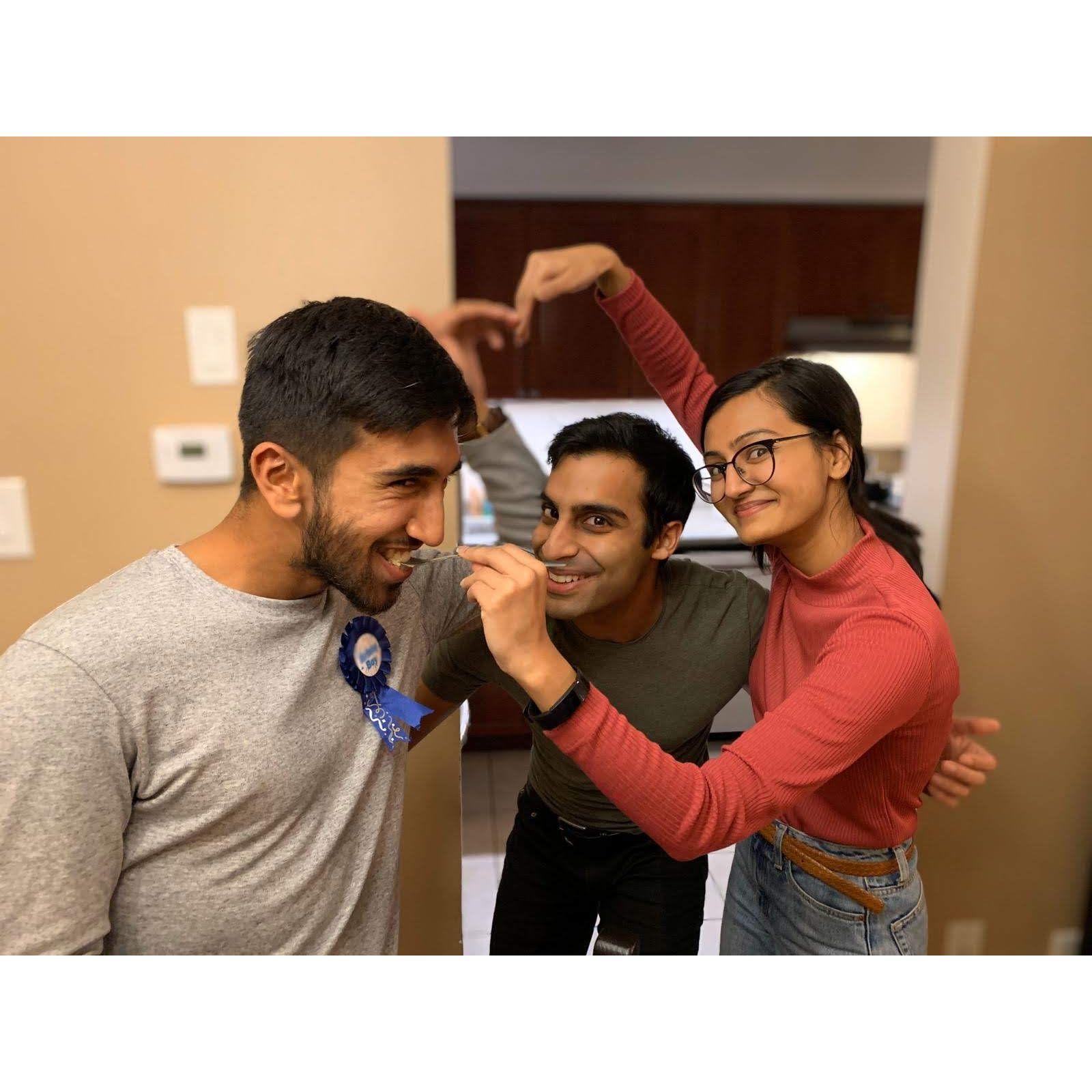 Another birthday, another cake. Also, we love Shahid Mawji! Fun fact: Shahid is a groomsman and a bridesperson