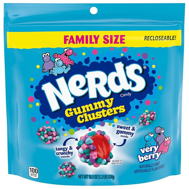 Nerds Gummy Clusters Candy, Very Berry, Resealable 18.5 Ounce Big Bag