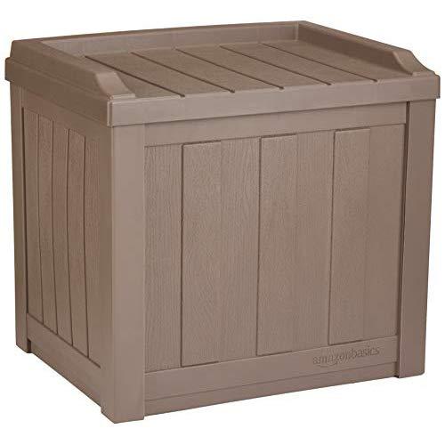 AmazonBasics 22-Gallon Resin Deck Storage Box, Mocha