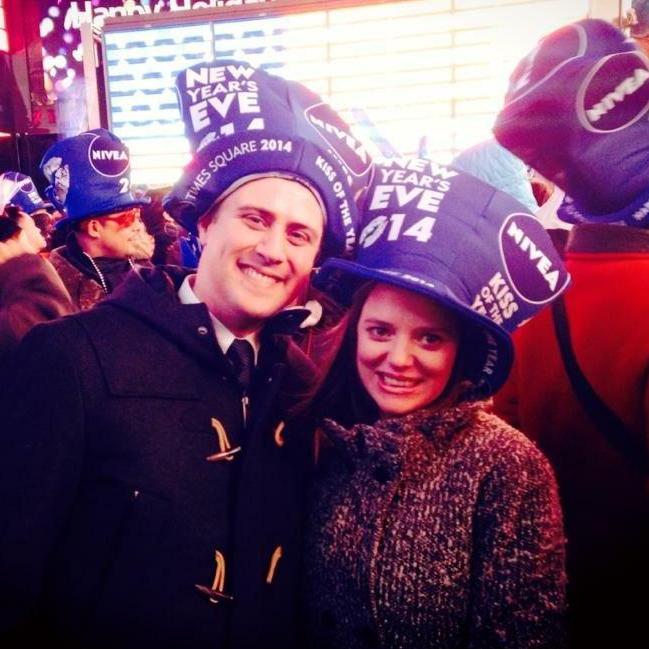 Our first date, and our first (of sooo so many) photos together, Times Square NYE 2014!