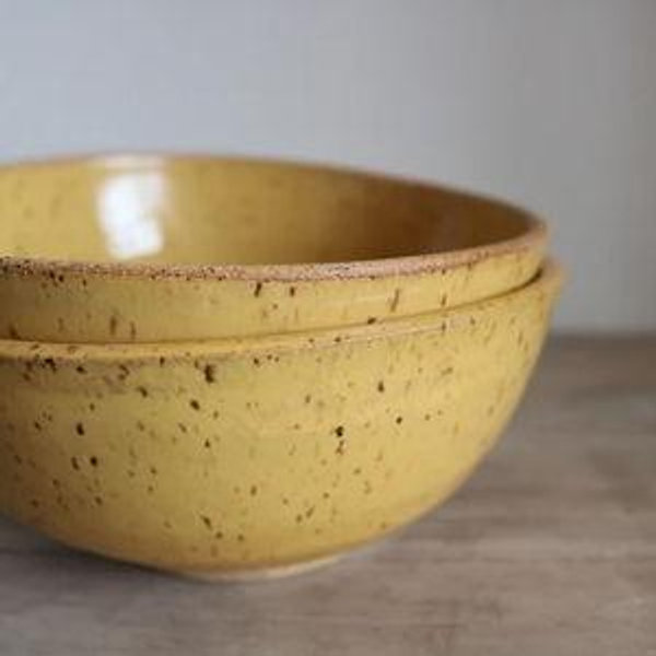 Small Bowl - Mustard Yellow - Raw Rim