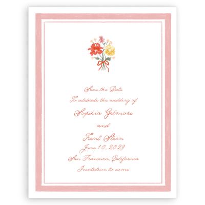 Burnt Orange Wedding Digital Save the Date - Flor Portrait