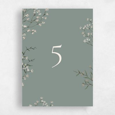 Deep Sage, Green Wedding Table Number - Sweetbay