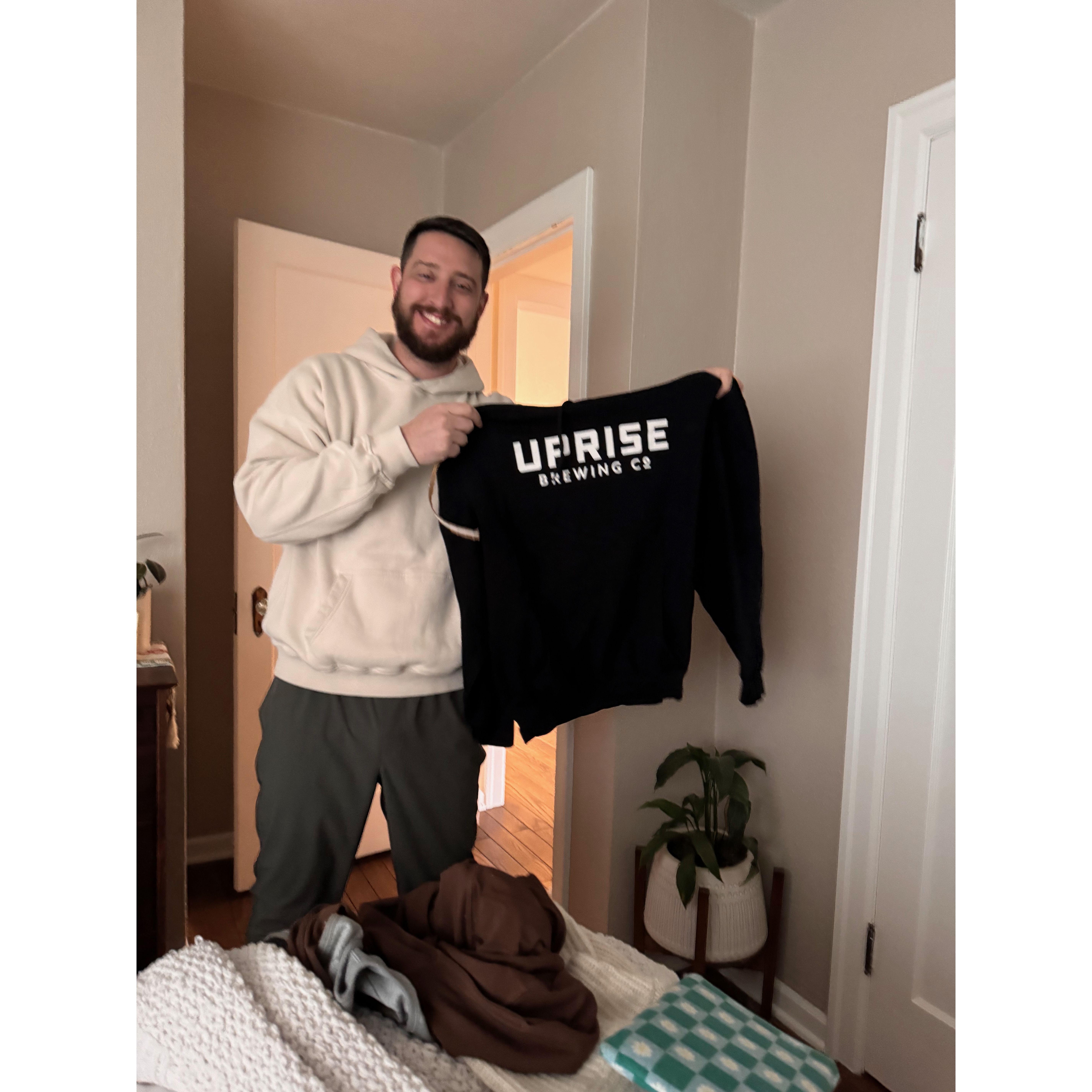 The hoodie Jess got T from our first xmas together that T left in the Jacksonville airport and had shipped back (for more than the hoodie is worth)