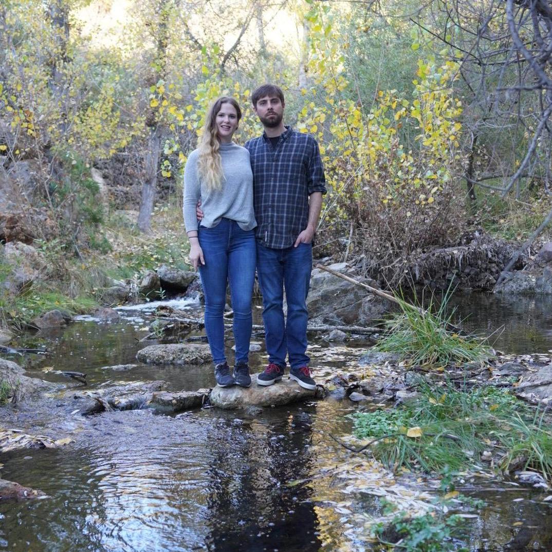 November 2019: Another engagement photo! These were taken in the hiking area behind Sarah's childhood home.