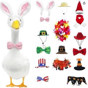8 Set Holiday Porch Goose Outfits All Seasons Holiday Bundle St. Patrick Easter Summer Hawaiian 4th of July Fall Lawn Goose Clothing Porch Clothes for Patio Yard Lawn Decor