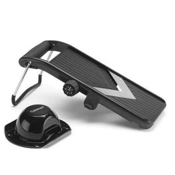 Cuisinart V-Blade Mandoline: Stainless Steel & Plastic Slicer, 2 Blades, Soft-Grip Handle, Freestanding, Black