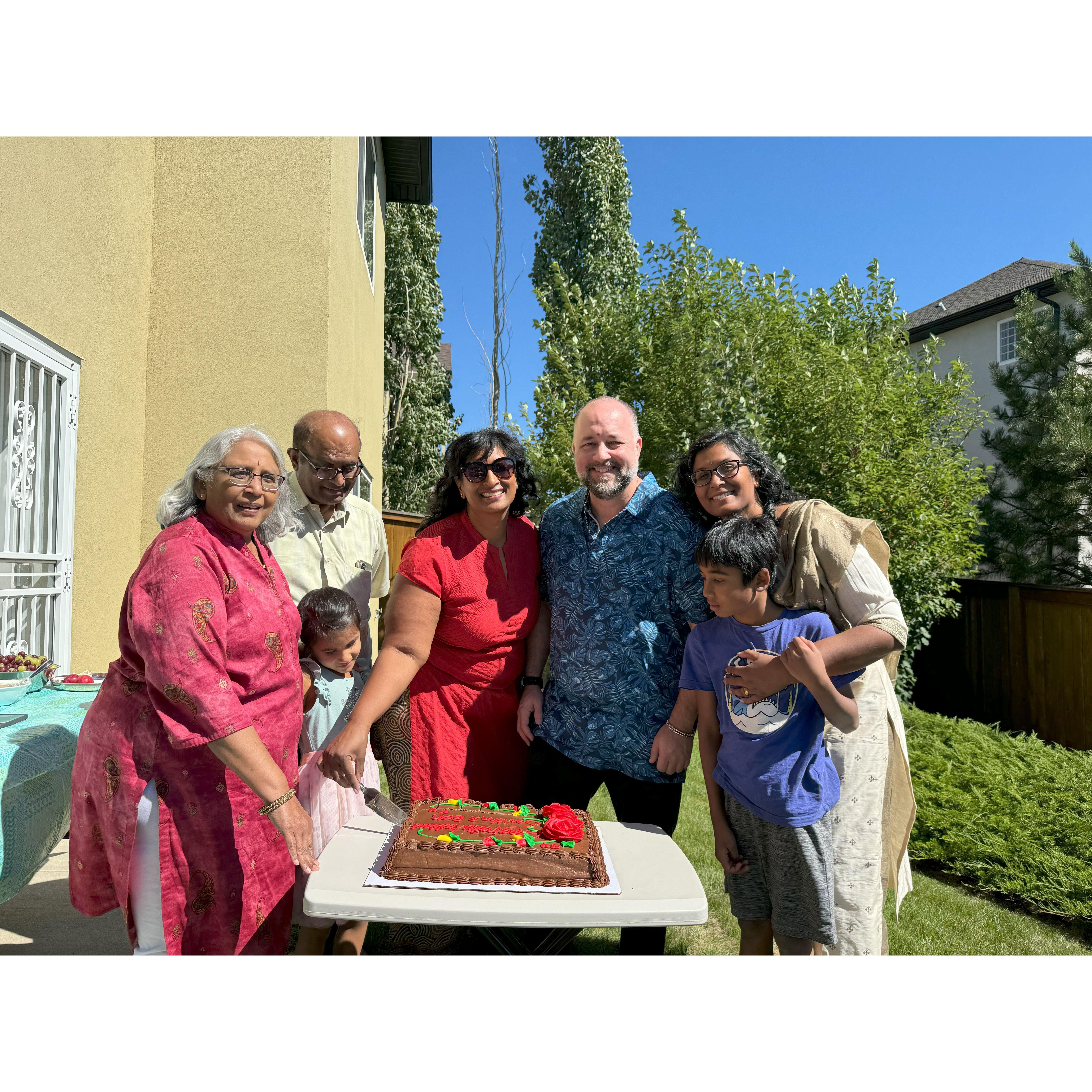 Surprise engagement party hosted by Savitha's family