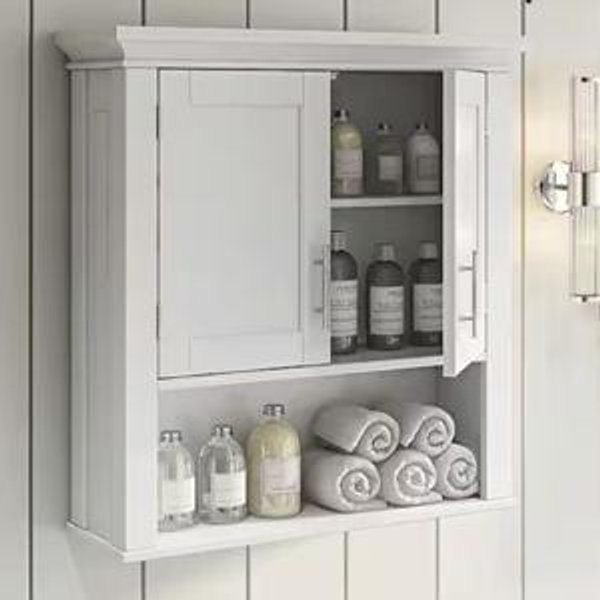 Somerset 22.88 in. W x 24.38 in. H x 7.88 in. D 2-Door Bathroom Laundry Wall Mount Storage Medicine Cabinet in White