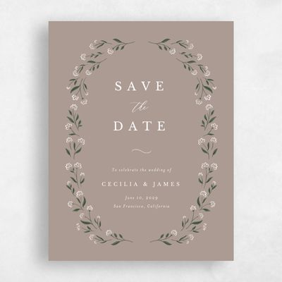 Rich Taupe, Brown Wedding Save the Date - Samlet Portrait