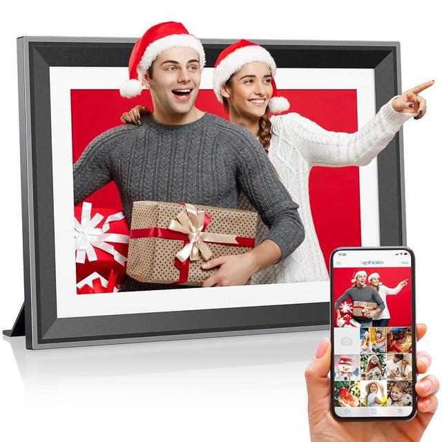 Upgraded 10 Inch WiFi Digital Photo Frame 16GB Smart Electronic Picture Frame with HD IPS Touch Screen | Auto-Rotate | Slideshow | Real-Time APP Upload | Easy Setup | Perfect Christmas Birthday Gift