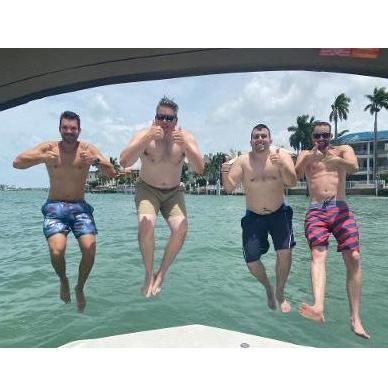 Groomsmen jump!