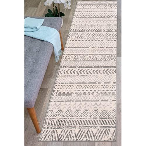 Rugshop Geometric Bohemian Design Runner Rug 2' x 10' Gray