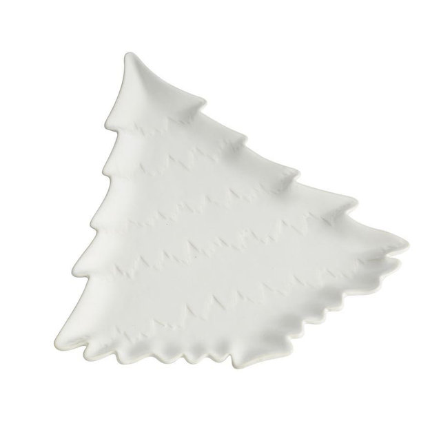 Holiday Christmas Tree Shaped Stoneware Serving Platter