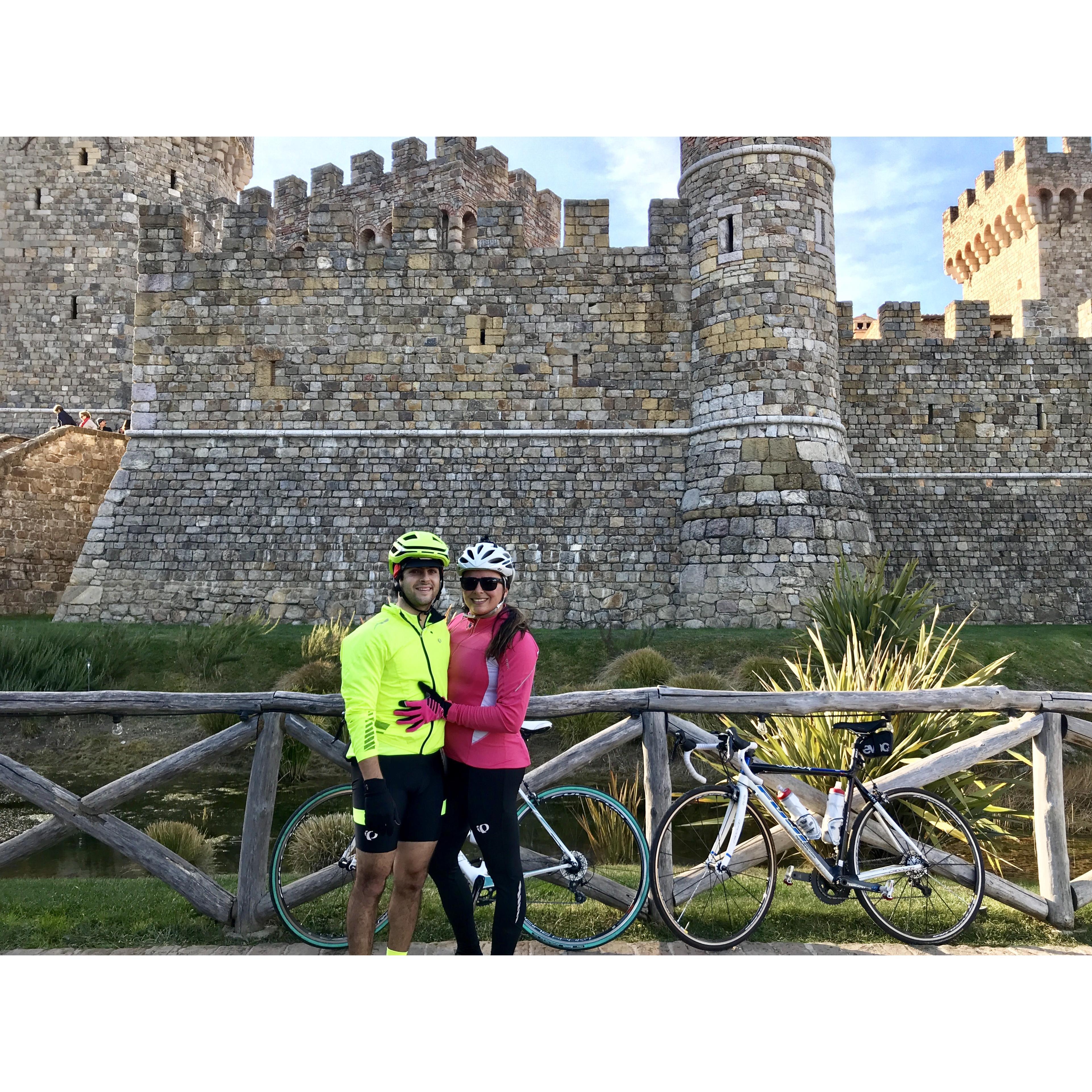 Castello di Amorosa castle and bike riding in Calistoga, California