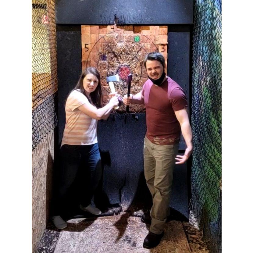 Our first date - axe throwing!