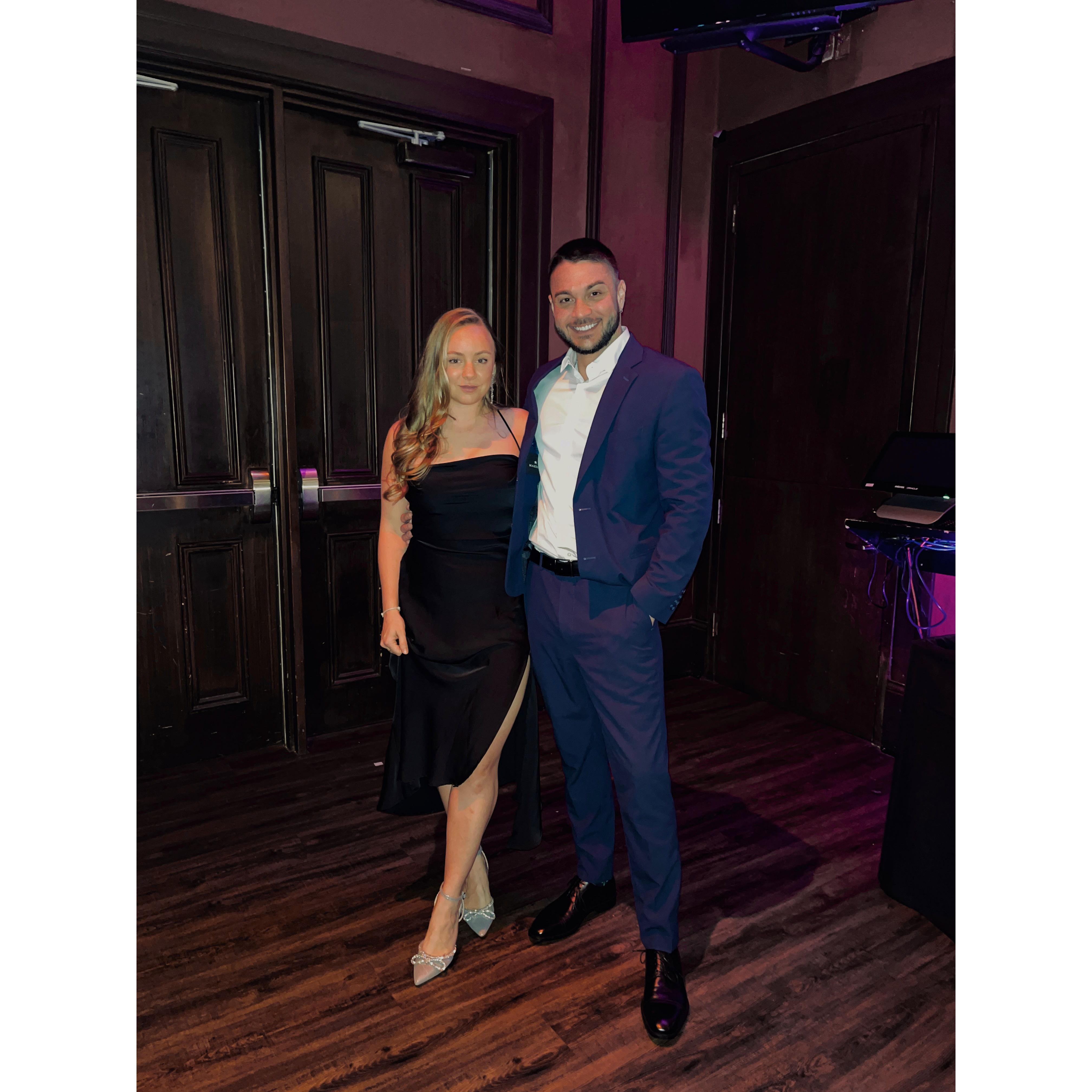 Our first outing as fiancés at a close friends wedding