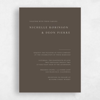 Brown Wedding Invitation - Brantley