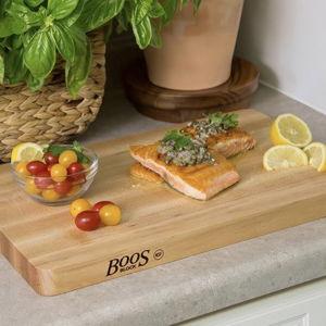 John Boos Chop-N-Slice Series Rectangular Wooden Maple Cutting Board 20”x15” – 1.25” Thick, 10-lb Reversible Butcher Block with Eased Corners & Edge-Grain – Made in the USA