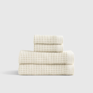 White Organic Turkish Waffle Bath Towel Bundle
