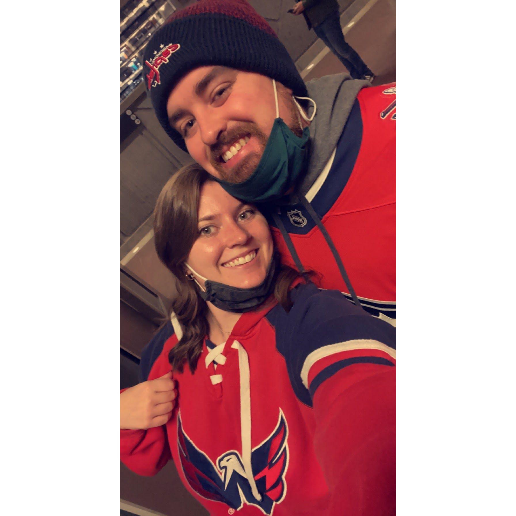 Our first Capitals hockey game together.