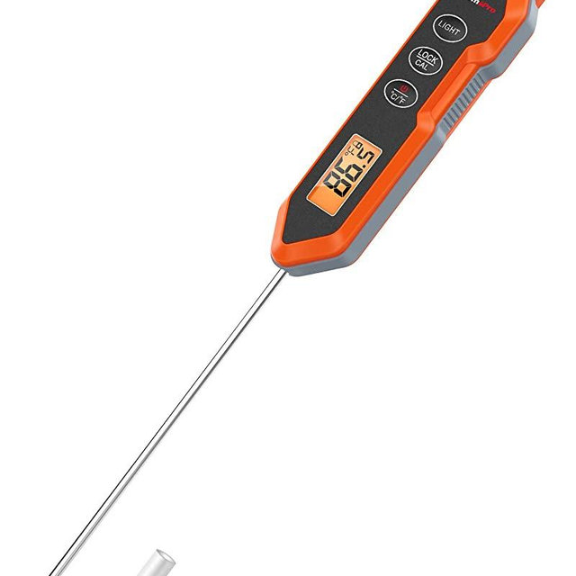 ThermoPro TP15H Waterproof Instant Read Food Thermometer for Cooking, Digital Meat Thermometer Probe with Backlight & Calibaration, Cooking Thermometer for Meat Liquids Candy BBQ Oven Turkey