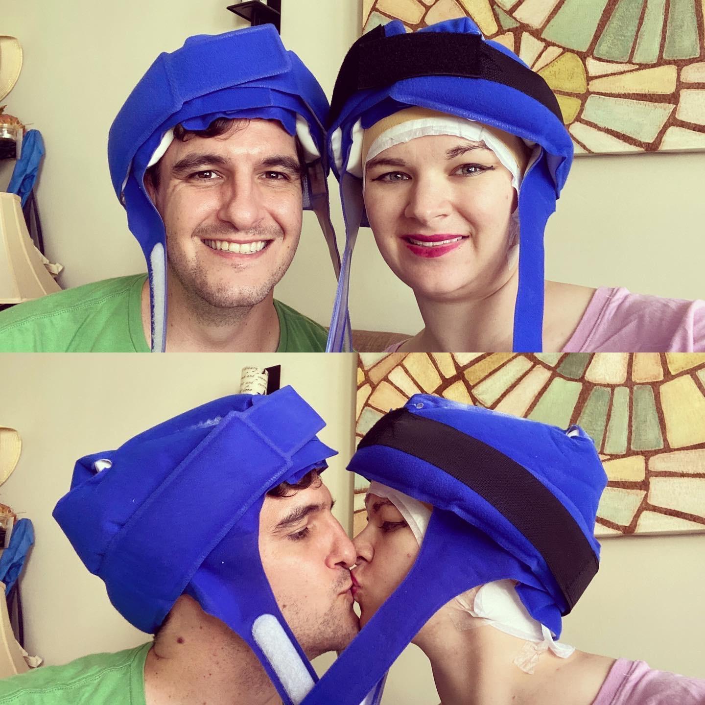Glenn tried cold caps during Jen's Chemo!