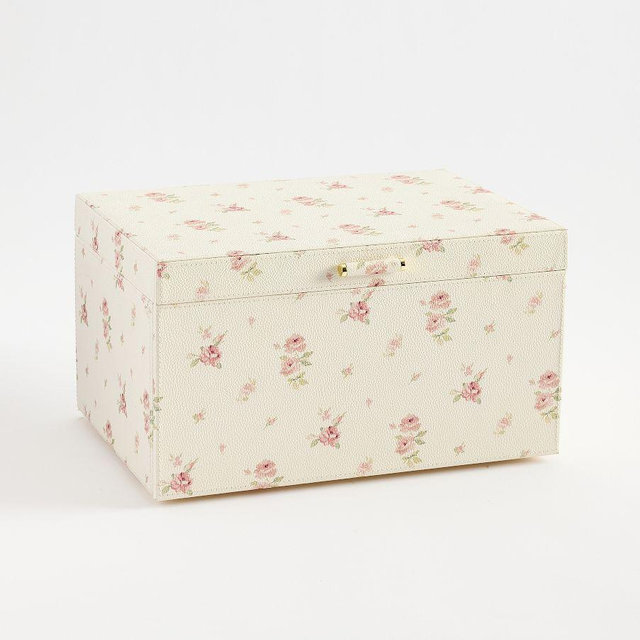 LoveShackFancy Leather Floral Jewelry Box Large