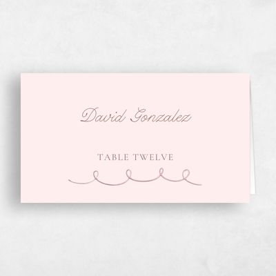 Lightest Blush, Pink Wedding Place Card - Boracay