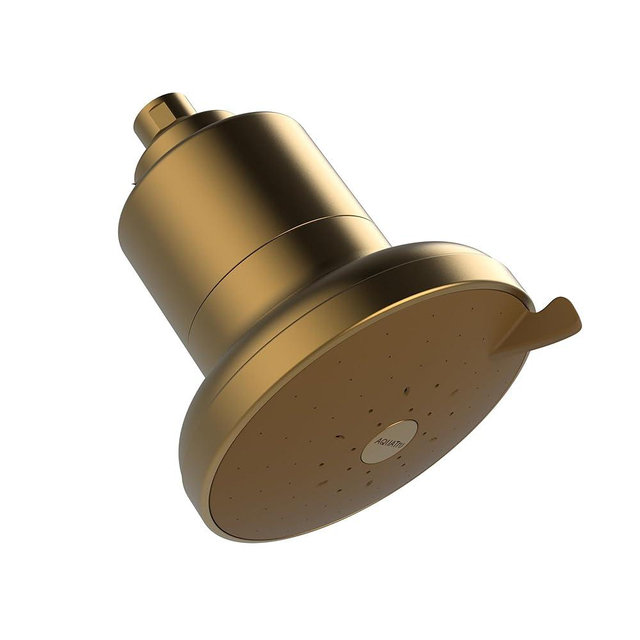 AquaTru Shower - Advanced Shower Filter Removes Impurities from Hard Water to Support Healthy Skin, Scalp, Hair, Reduce Breakage, and Enhance Your Beauty and Self-Care Routine (Brushed Gold)
