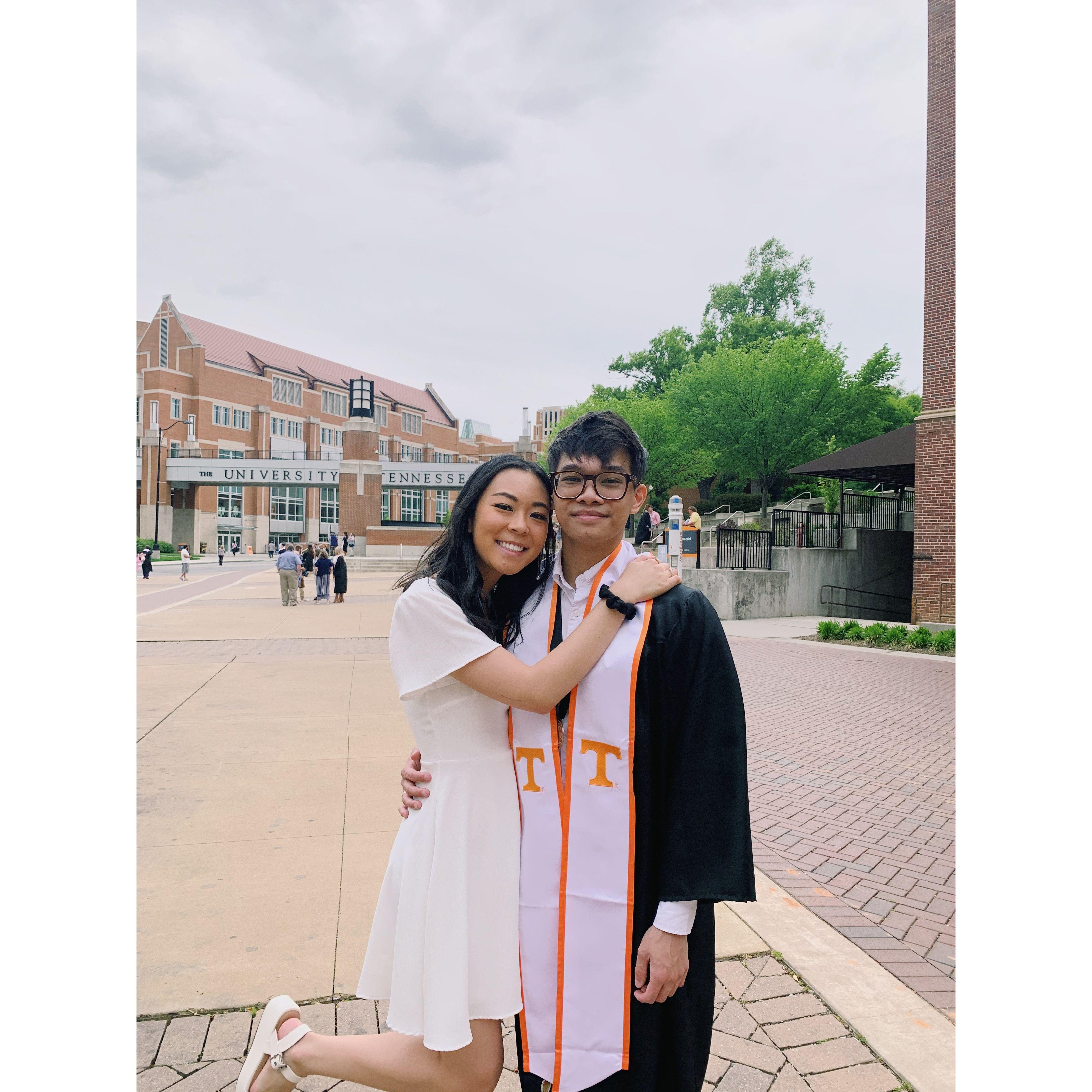 Nam's graduation in 2021. His graduation ceremony got moved because of COVID in 2020.
