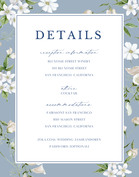 Foxglove | Powder Blue | Zola Wedding Enclosure Cards