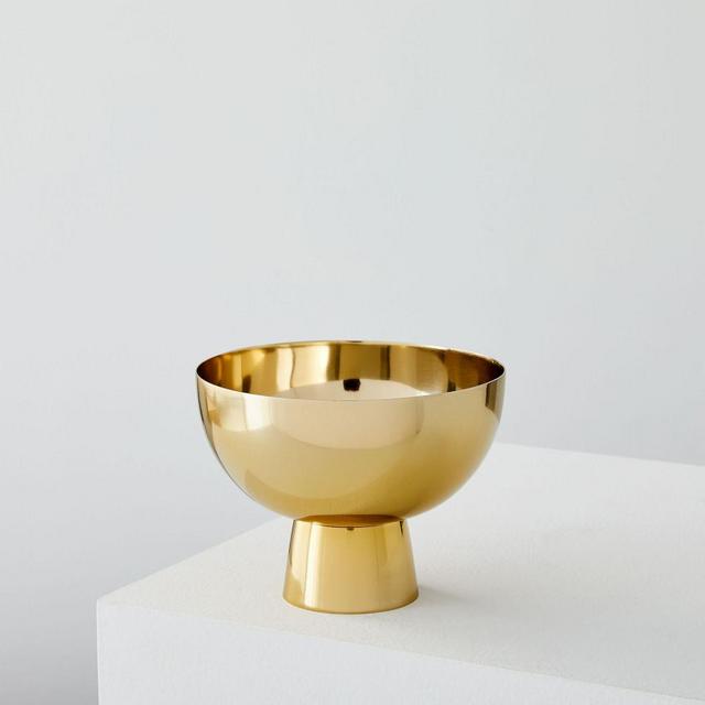 Foundations Brass Vase , Small Footed
