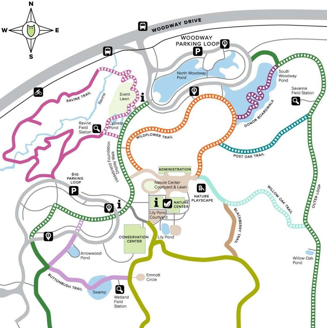 Map of our favorite trails at the Arboretum.