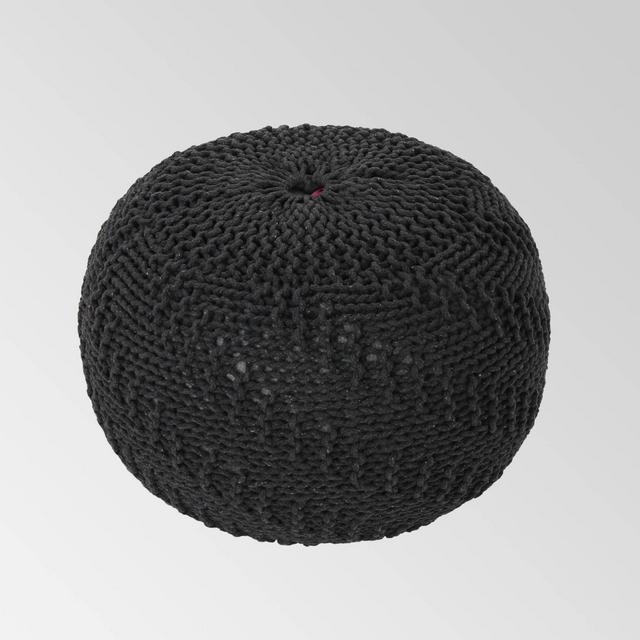Alwes Knitted Pouf Dark Gray - Christopher Knight Home