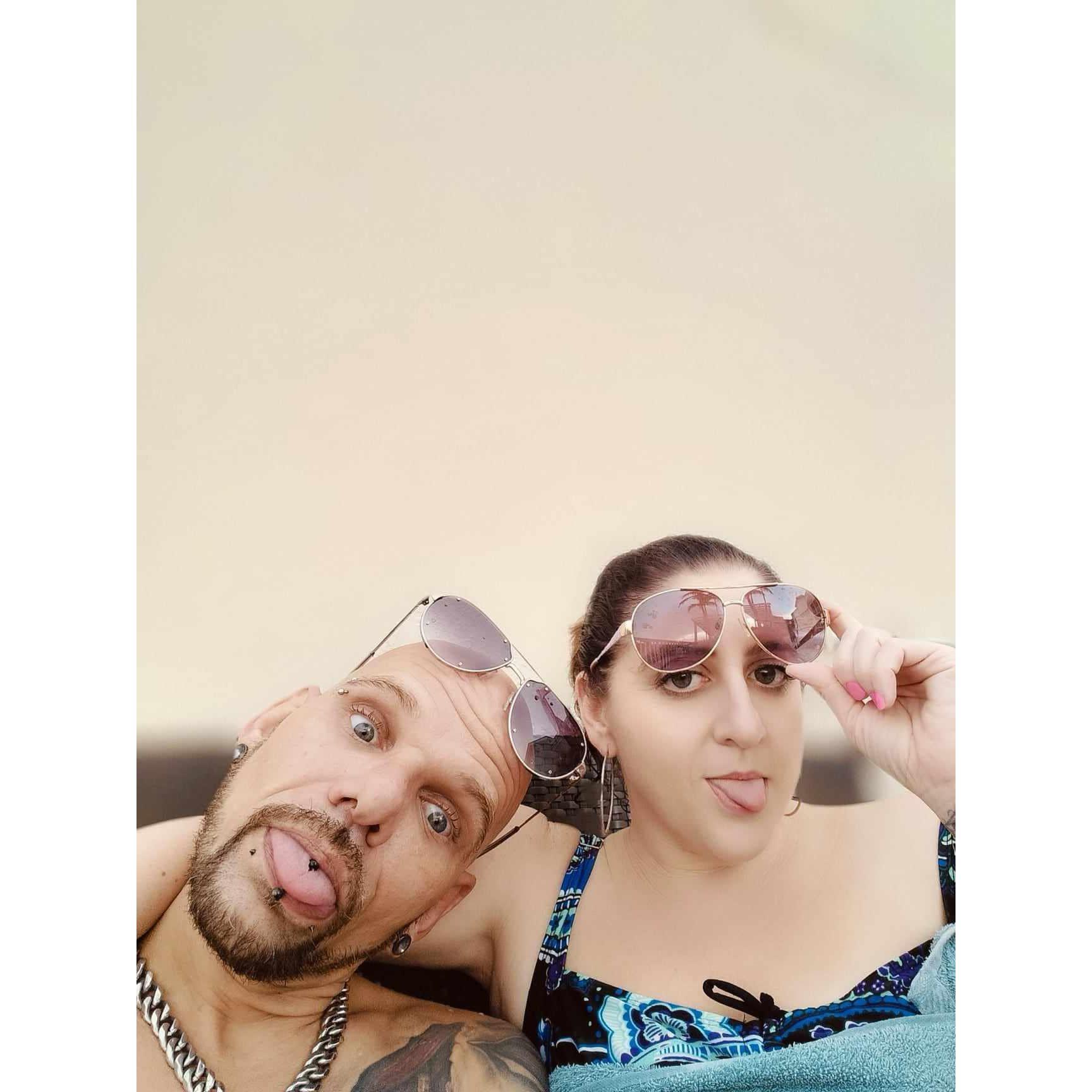 Anniversary date by the pool @ Wyndham Grand