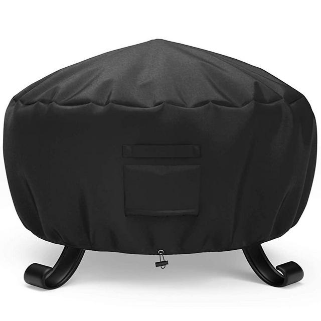 SHINESTAR 36 inch Round Fire Pit Cover, Fit for 33-36 inch Metal Fire Pit Table, Waterproof and Fade Resistant, All-Season Protection - 36 Dia x 24 H