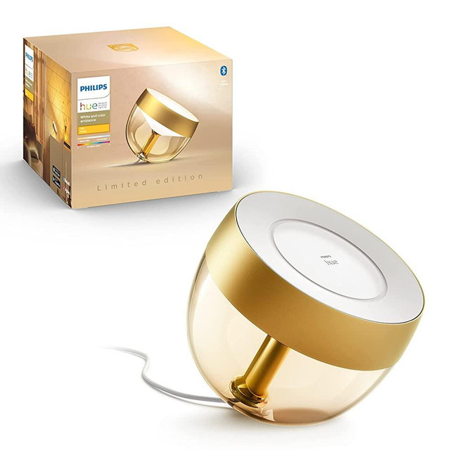 Philips Hue White and Color Iris Corded Dimmable Smart Lamp, (Bluetooth, Compatible with Alexa, Google, Apple HomeKit), Limited Edition Gold