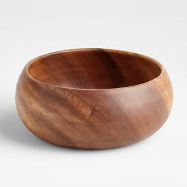 Tondo 8.5" Acacia Wood Salad Serving Bowl | Crate & Barrel