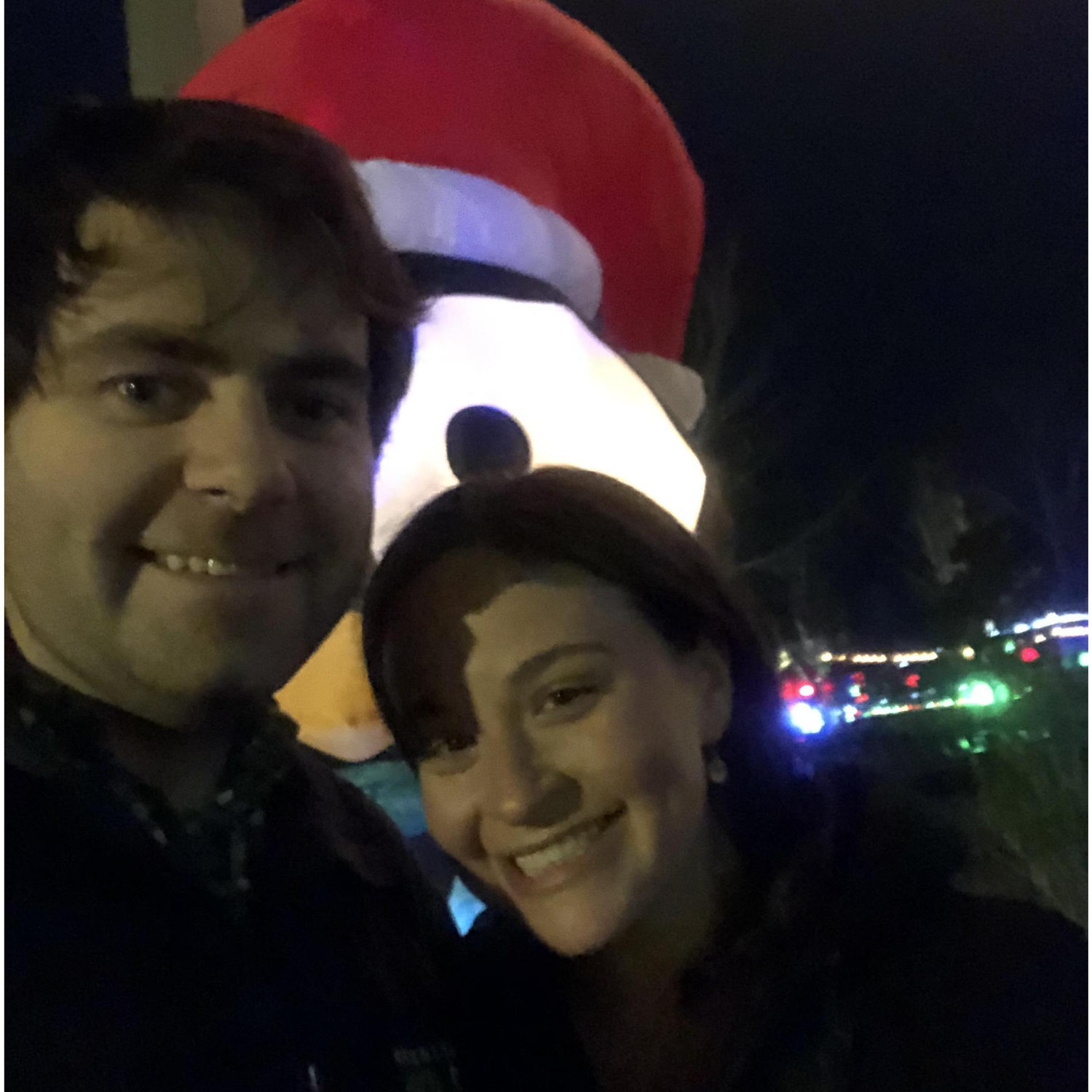 Our first picture together while dating. 2nd date at Zoo Lights in Birmingham, AL. December 2018