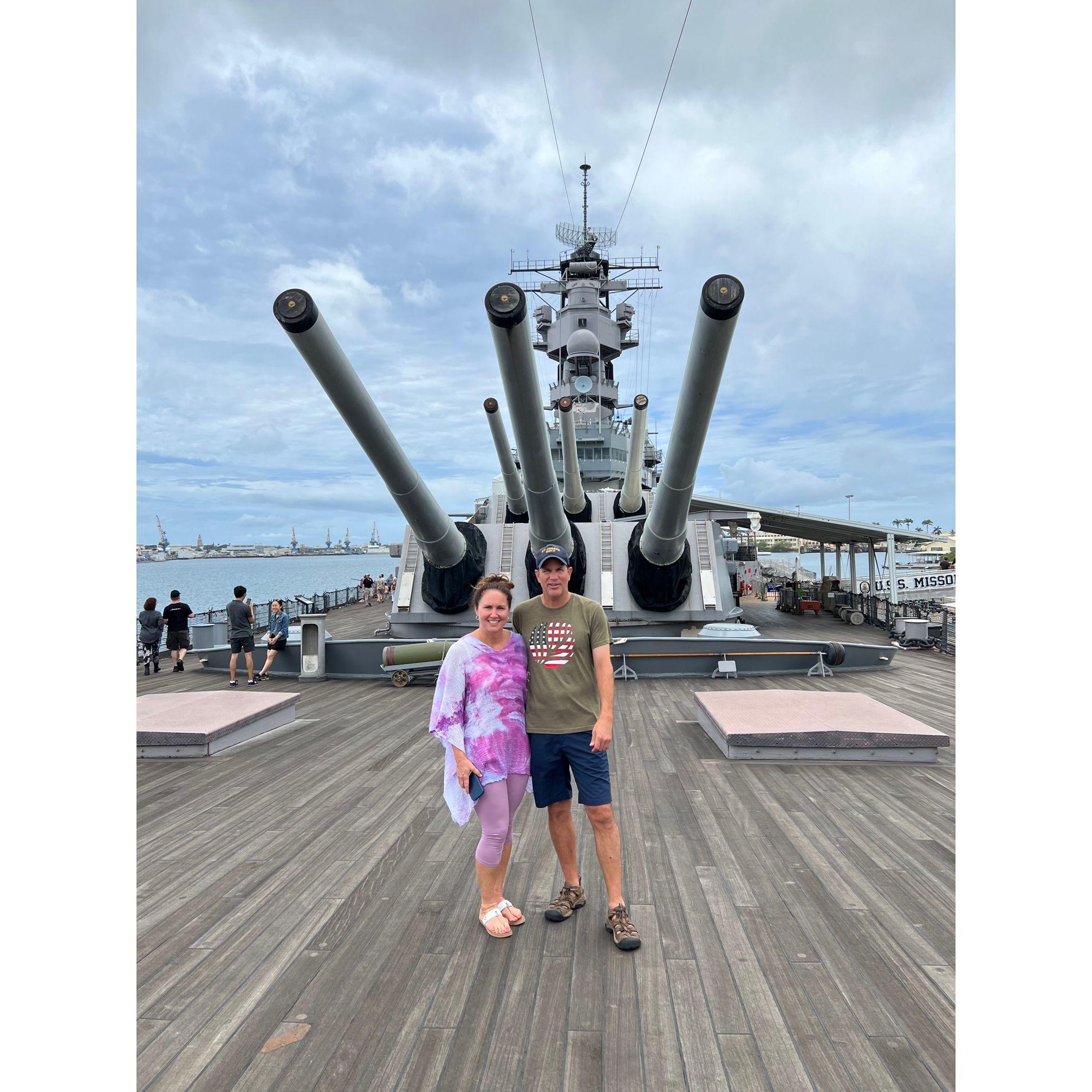 At the U.S. Missouri battleship in Hawaii.