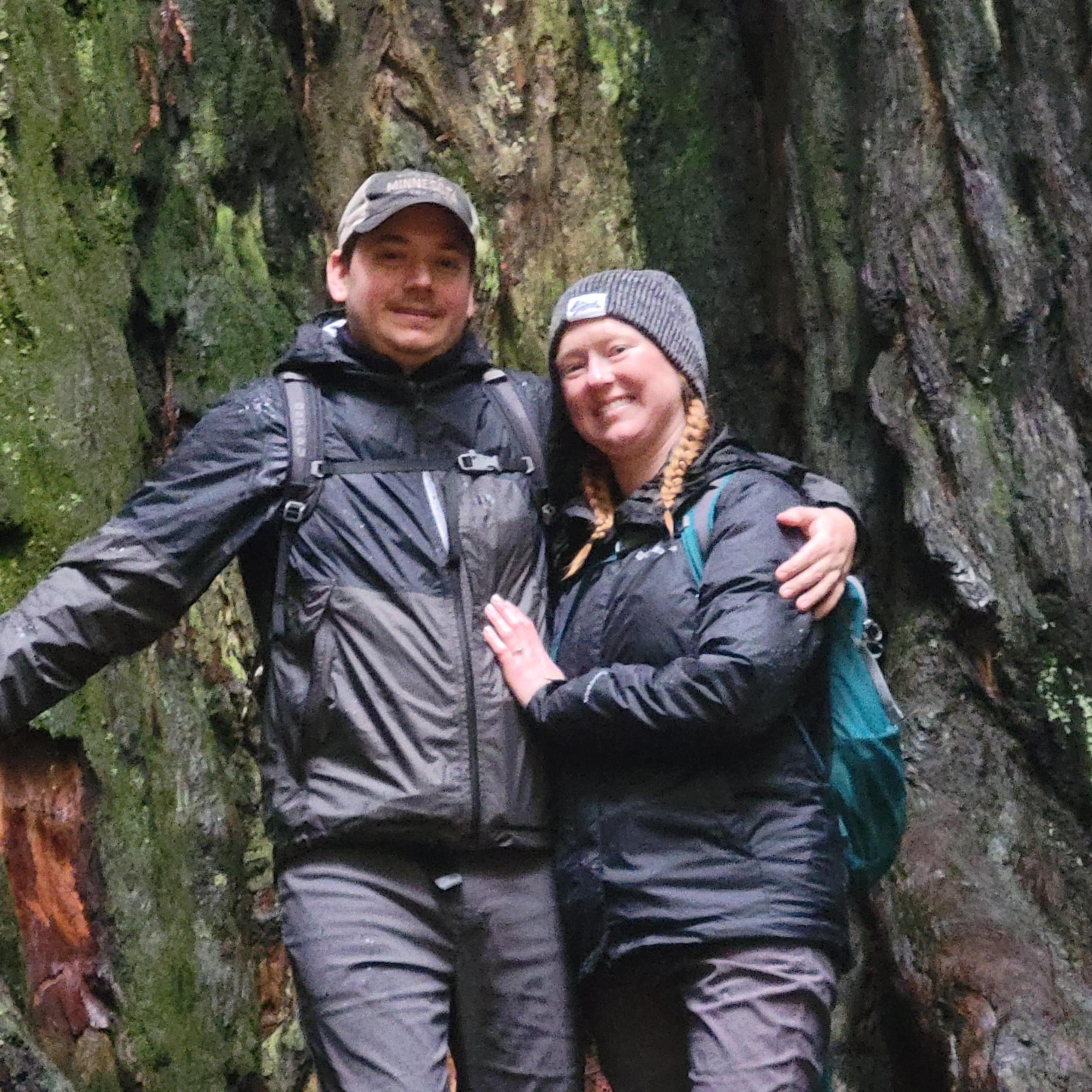 The first couple we saw after getting engaged on the trip/hike, congratulated us, took our picture and gave us advice to just keep pushing through the hard times! They're one of the few we saw hiking.