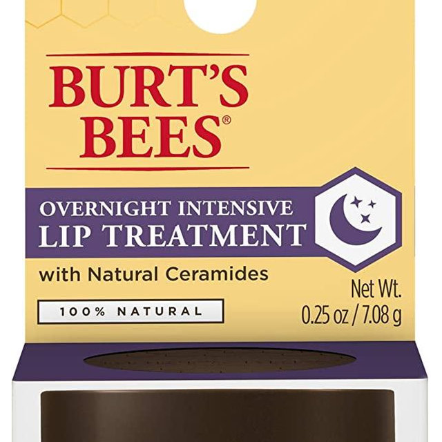 Burt's Bees Lip Care, Moisturizing Overnight Intensive Treatment, Natural, Ultra Conditioning Moisturizer, 0.25 Ounce (Packaging May Vary)