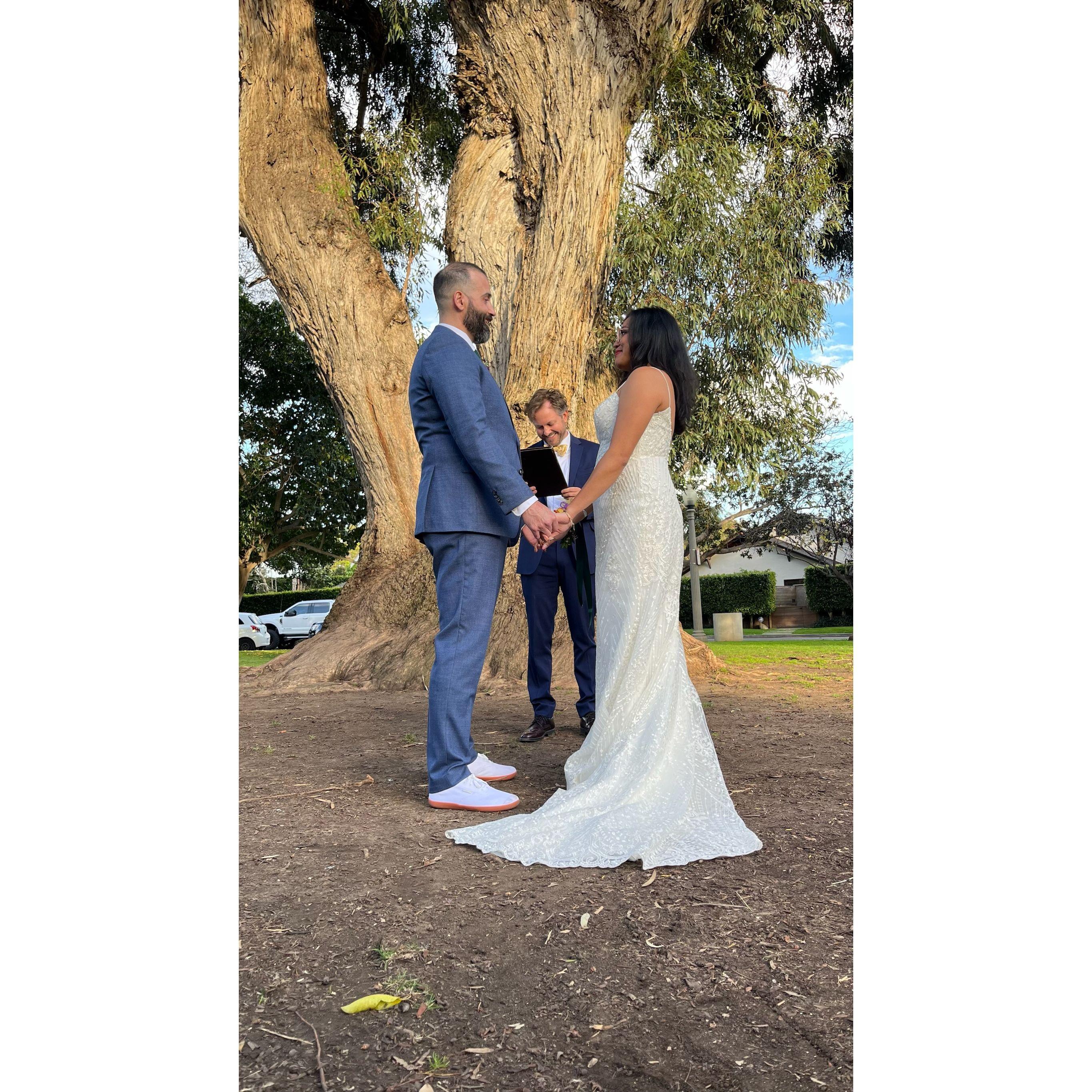 Nick and I are so grateful to Dave officiating our small oceanside ceremony in February.  Our guests were moved by his heartfelt words.