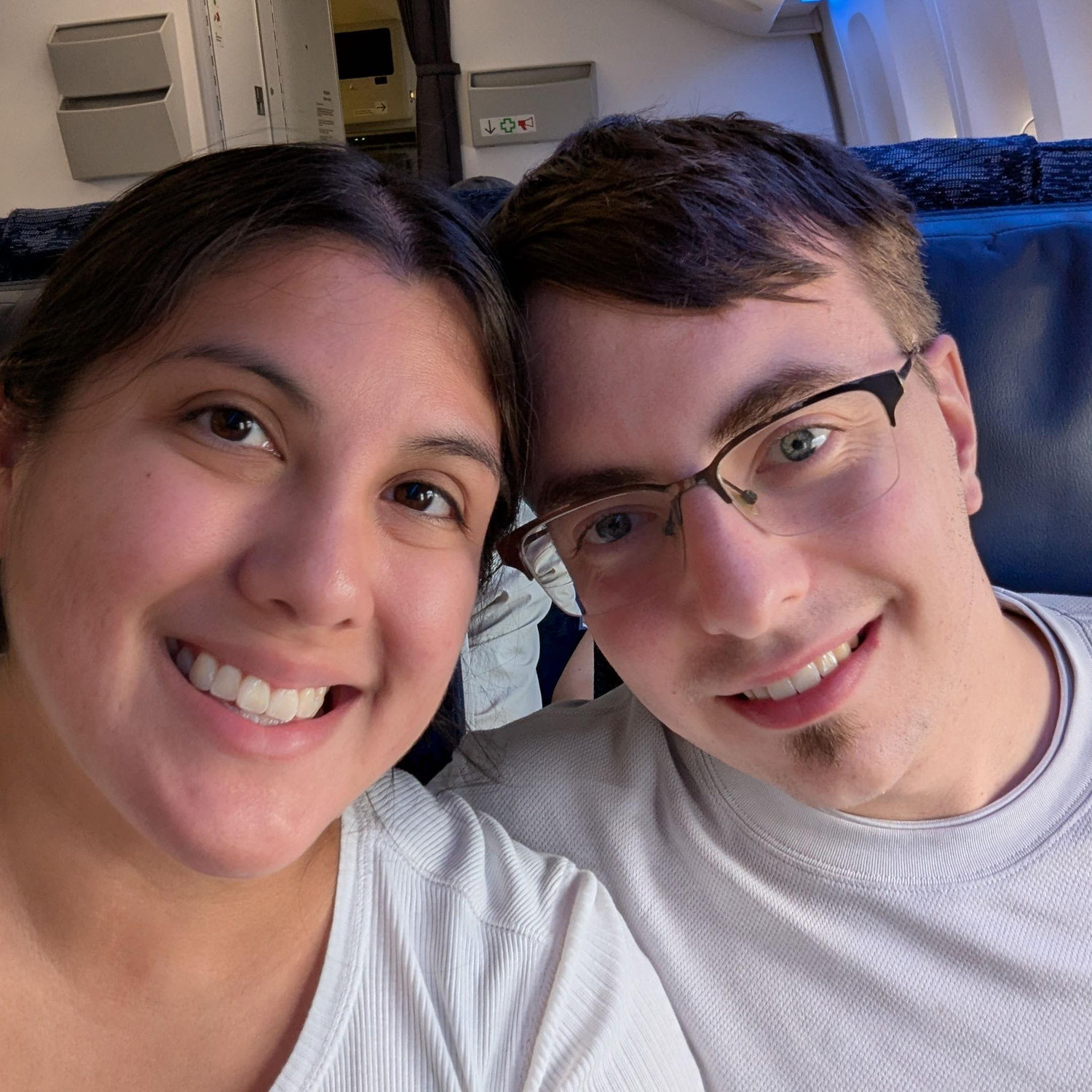 Coming back from Japan, ready to start our lives together forever.