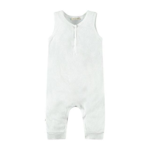 Paige Lauren Tank Henley Romper, Wisdom White