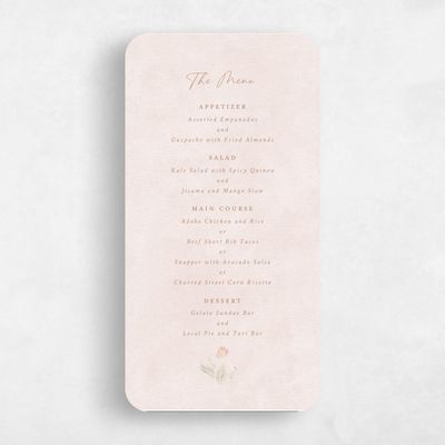 Orange Rounded Wedding Menu - Muriano